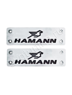 Шильдики алюминиевые с логотипом Hamann на коврики в салон BMW