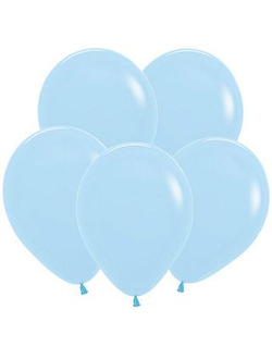 Воздушный шар с гелием "Нежно-голубой матовый пастель" 30 см