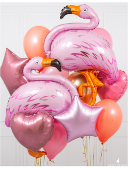 Сумасшедший букет из воздушных шаров Фламинго