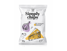 Картофельные чипсы Симпли чипс Simply chips Пармезан с чесноком и зеленью, 80 гр