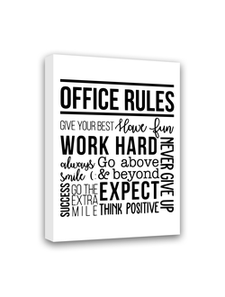 Картина-мотиватор на деревянном подрамнике "Office rules",