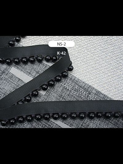 Арт. NS. Отделочная тесьма с бусинками оптом и на отрез