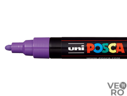 Акриловый Маркер Uni POSCA PC-5M 1,8-2,5мм, овальный наконечник, фиолетовый