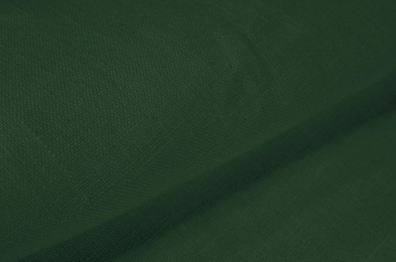 Зеленый хвойный лен для пошива овальных скатертей