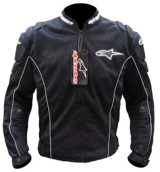 Куртка мотоциклетная ALPINESTARS с защитой плеч и локтей + съемная подкладка (размер L) цвет черный