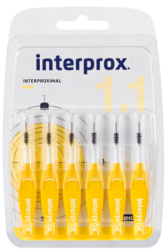 Ершики межзубные 1,1 мм, желтые Interprox, Dentaid, 6 шт.