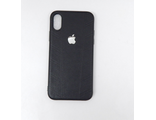 Защитная крышка iPhone X черная, под кожу, с логотипом