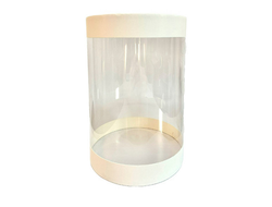 Коробка для торта прозрачная / тубус, диаметр 160 * высота 220 мм, БЕЛАЯ (022580)