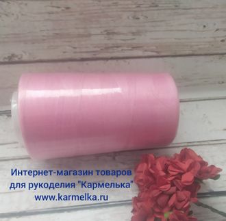 Швейные нитки №38-24 большая бобина, метраж 5000ярд, цвет розовый, 200р/шт