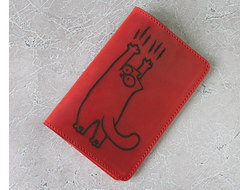 Обложка на паспорт с гравировкой "Котик"