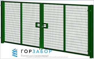 Распашные ворота из сварной сетки оцинкованные купить в Москве по цене завода