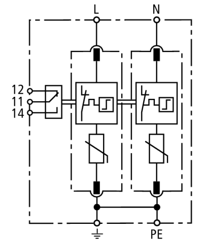 952205 УЗИП класса II DEHNguard M DG M TN 275 FM для однофазных систем TN с контактом для удаленной сигнализации