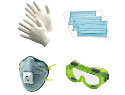 Перчатки и маски, респираторы и очки