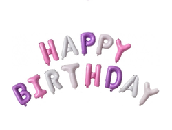 Набор шаров-букв Мини-Надпись Happy Birthday трехцветный