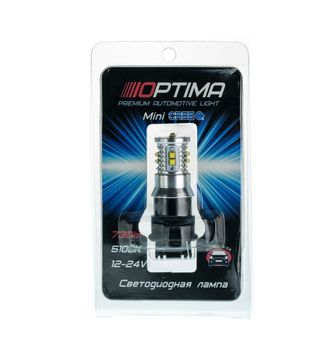 Светодиодная лампа P27/7W / 3157 Optima MINI, CAN, CREE XB-D*10, 5100K, 12V, white (белая)
