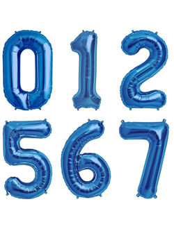 Цифра фольгированная с гелием Синяя 102 см