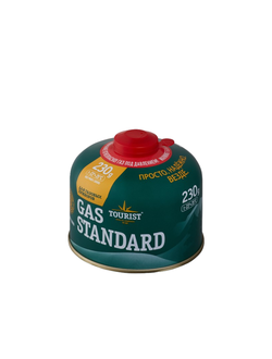Газ для порт. плит TOURIST GAS STANDARD (TBR-230) (КОРЕЯ), метал. баллон, 230гр. резьб., (всесезонный)