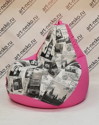 Кресло-мешок БИГ БОСС комби Биг Бен Лондон Дюспо розовый