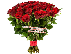 35 роз в букете Алый
