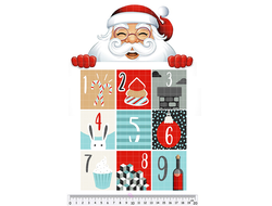 Фетр с рисунком "Адвент-календарь с Дедом Морозом"