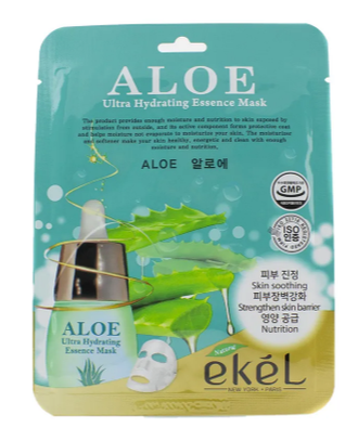 EKEL Маска тканевая с экстрактом алое ALOE Ultra Hydrating Essence Mask , 1шт. 538785