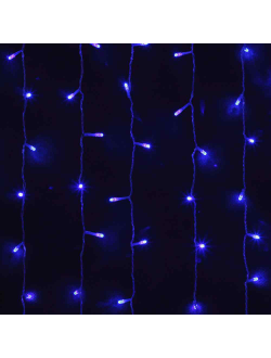 Световой занавес, 925 светодиодов, 2.4х1.9 м, 25 нитей, соединяемый (до 4 шт.), уличный, синий