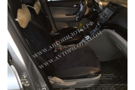 Чехлы Автопилот из экокожи и алькантары (черный+черный) на Chevrolet Orlando (2012+)