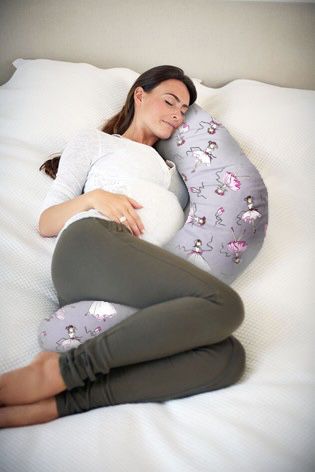 Подушка для беременных Бумеранг 180 см  + наволочка на молнии поплин Балерины