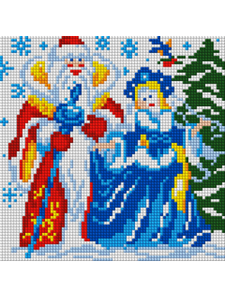 Мини набор Алмазной мозаики Дед Мороз и Снегурочка-20х20см.