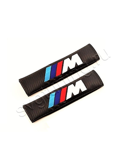 Накладки на ремни в стиле М для BMW X6 E71, чёрные, 2 шт