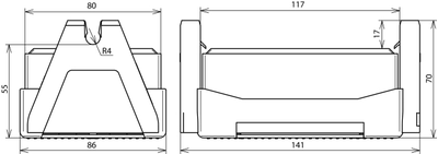 253050 Держатель проводника на кровле тип FB2 со свободн. фикс. и бетонным утяжелителем Rd=8мм пластик/бетон