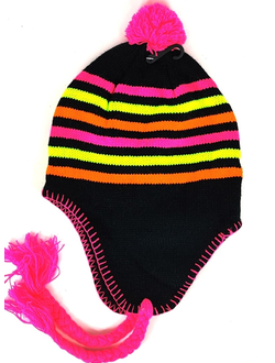 Шапка TS полоска mix розовая