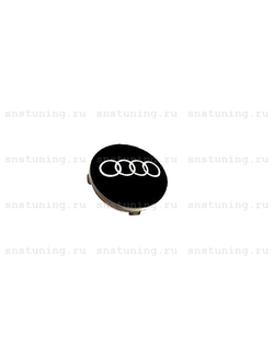 Колпачок литого диска Audi, чёрный, 60 мм