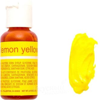 Краситель гелевый жидкий Желтый Лимон / Lemon Yellow Chefmaster 20 г