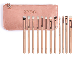 Набор кистей для макияжа глаз Zoeva ROSE GOLDEN COMPLETE EYE SET 12 штук + косметичка