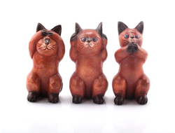 Модель № W77: набор статуэток &quot;3 кошки: ничего не вижу, не слышу, не скажу&quot;