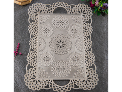 Поднос прямоугольный, с узорными бортиками, декор "Серебро", 27*39 см, Турция