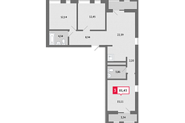 Планировка трехкомнатной квартиры