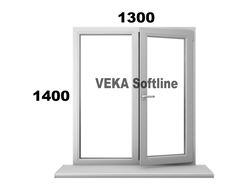 Пластиковое окно Veka Softline, размер 1300*1400, 2 стекла