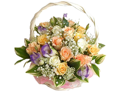 Яркая корзина роз Краски Лета