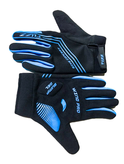 Перчатки неопрен FUZZ WIND PRO, утепленные, длинные пальцы, для сенсорных экранов, черно-синие