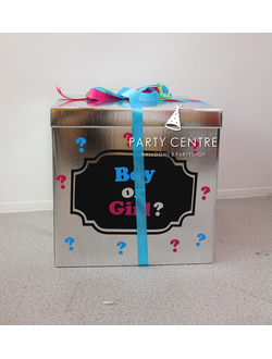 Коробка на гендер-пати, серебро 60х60см