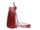 Кожаный женский рюкзак-трансформер тёмно-красный
