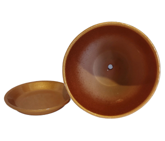 Керамический горшок для цветов "Валенсия Сапфировый" 15 см (2 л) с бронзовой полосой