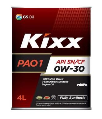 KIXX PAO 1 0W30 масло моторное синт 4л