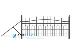 Установка откатных сварных ворот с элементами ковки KSZ15-36 на монолитном фундаменте