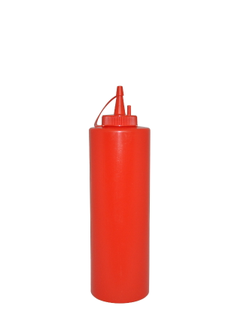 Емкость для соуса  700 мл. d=68 мм. h=240 мм. с крышкой красная MG /1/24/