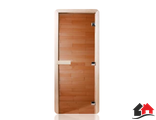 Дверь Стеклянная Бронза Прозрачное 8мм (3 петли)  Размер (с коробкой): 1,9м*70см