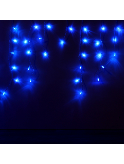 Гирлянда "Бахрома", 100 светодиодов, 20 нитей, 2х0.5 м, соединяемая (до 20 гирлянд), уличная, синий