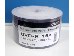 DVD-R 4,7 GB 16x Bulk/50 Full Ink Print (CMC)